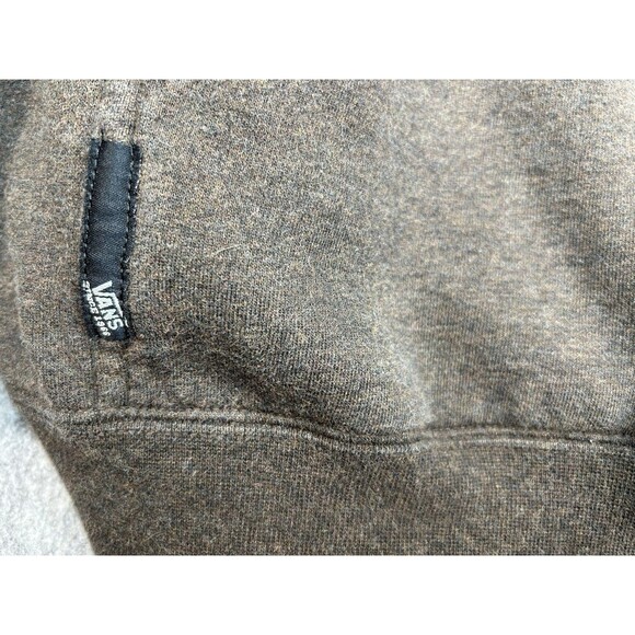 Vintage Vans Hoodie Men's XL Brown Skate Logo Full Zip Grunge Jacket Y2K - Picture 3 of 10